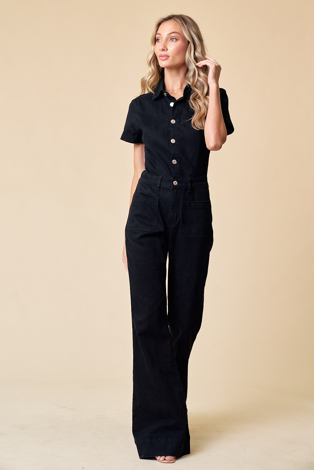 Nashville Bound Black Denim Jumpsuit