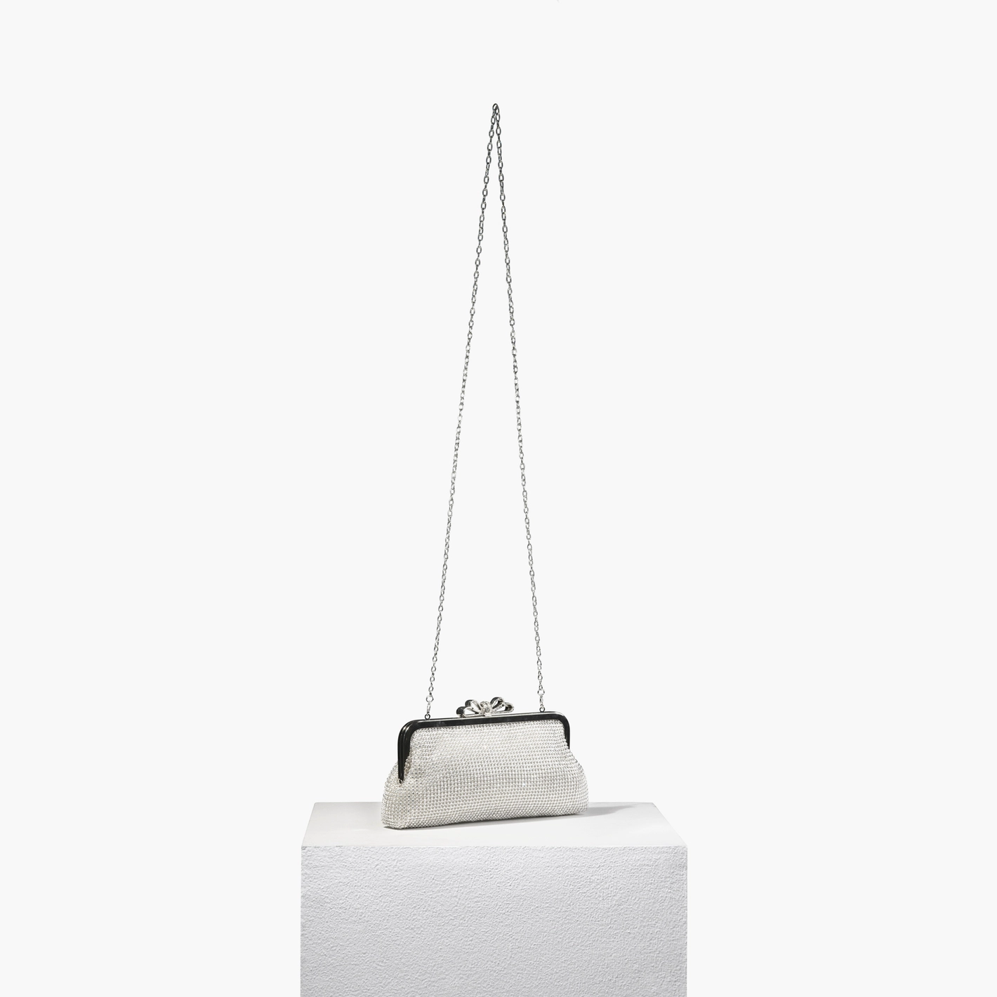 Time To Shine Silver Crossbody Clutch